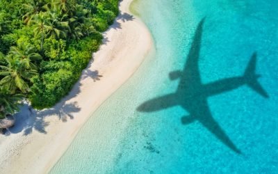 Avión hacia el aeropuerto de Cancún